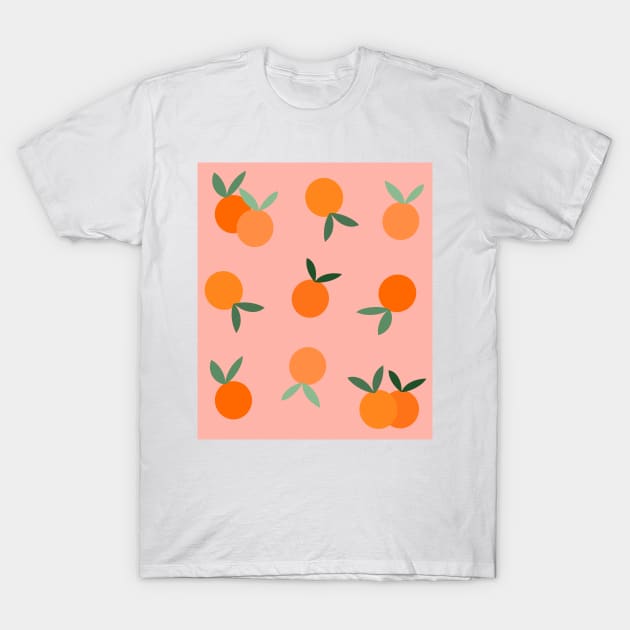 Oranges Fruit Pattern on Peach